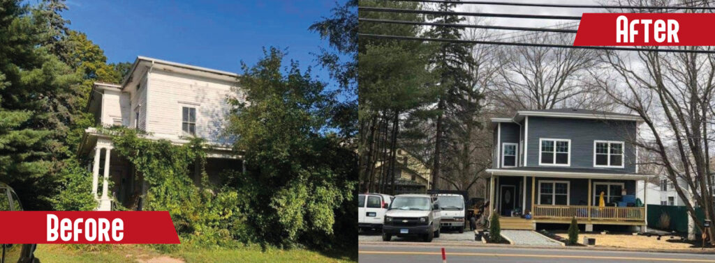 Before and after new roof installation in CT